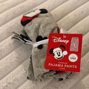 Disney Toddler Pajama Pants in Gray, Red & Black Mickey Print 18 M fleece